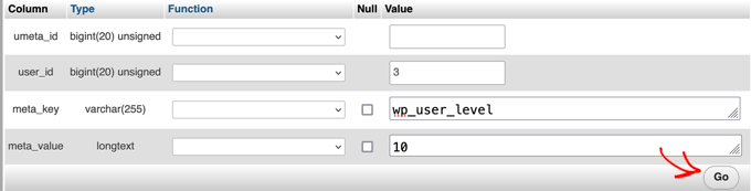 فیلدهای کاربر جدید را برای wp_usermeta Table پر کنید